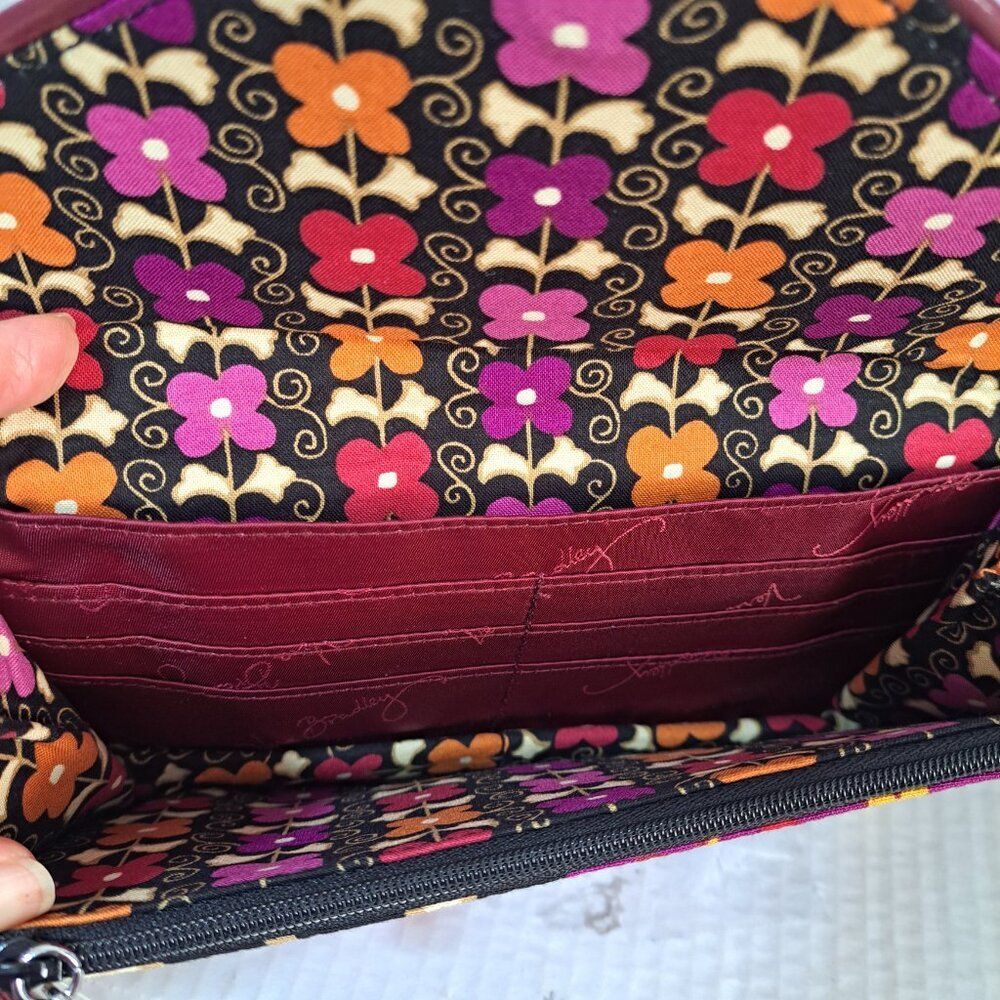 Vera Bradley Suzani Envelope Wallet Black Pink Multicolor Quilted Cotton Fabric - Picture 3 of 6